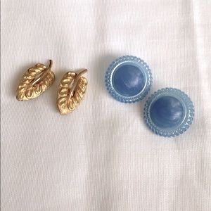 Clip on earrings 2 pair